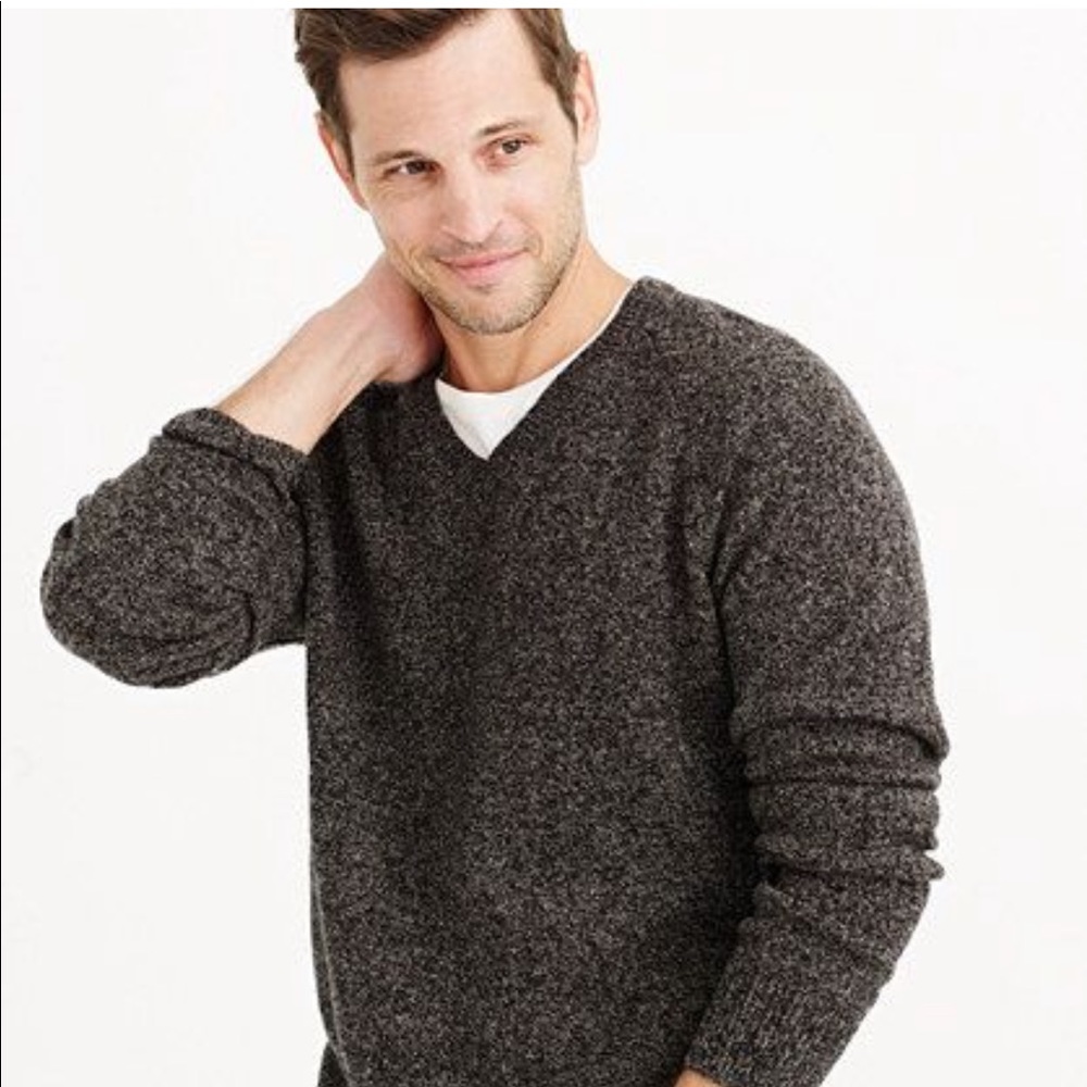 J. Crew Marled lambswool V-neck sweater Size M Slim